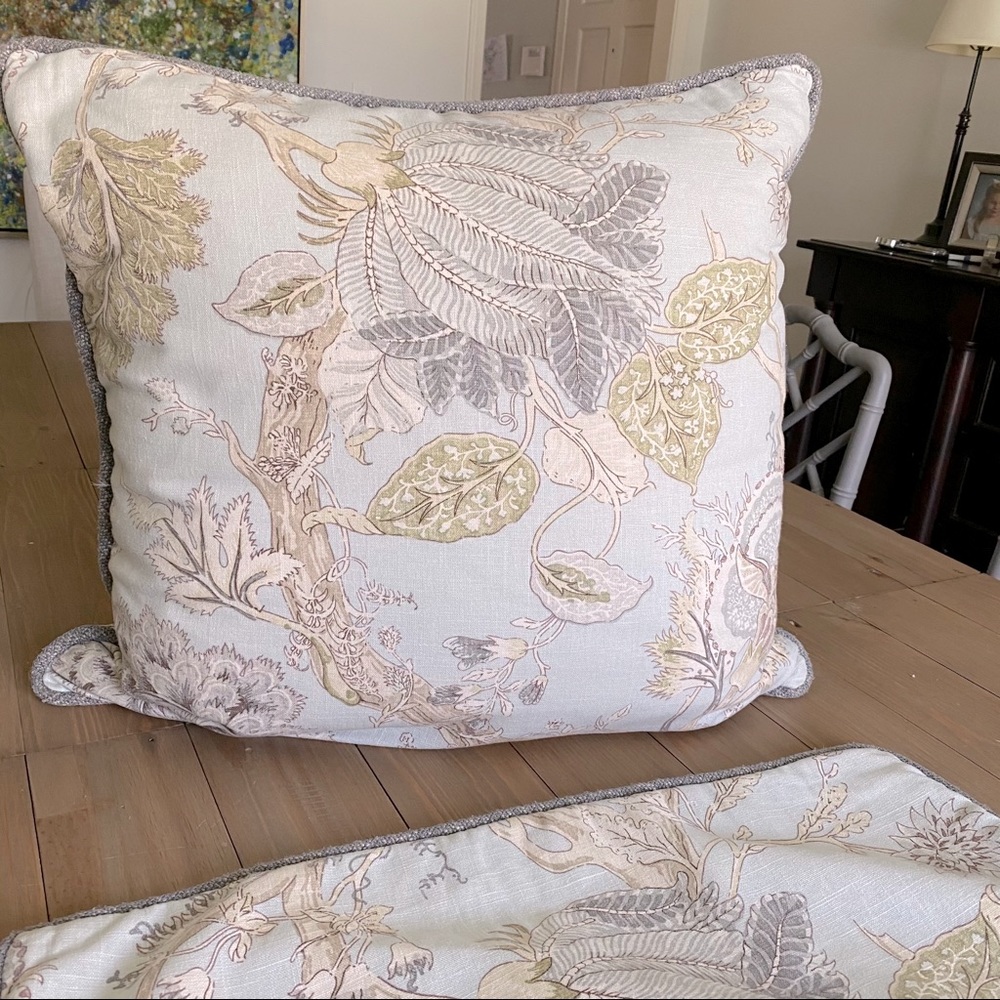 Two custom 26 x 26 pillow covers